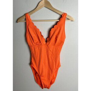 Kate Spade New York Scalloped One Piece Swimsuit Satsuma Orange Size Small Wm’s